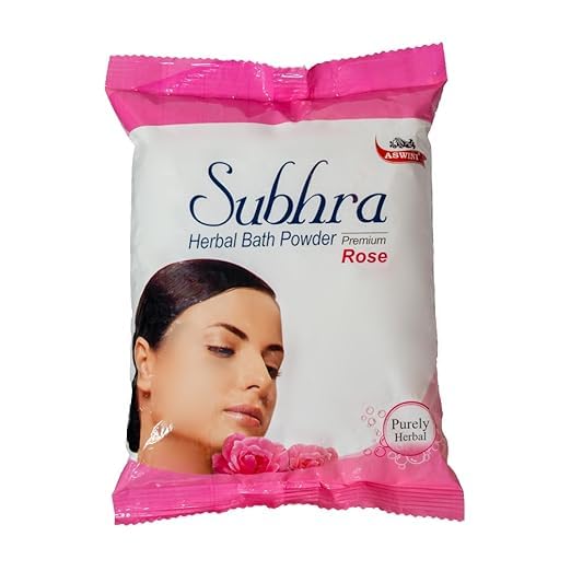 Subhra Rose Herbal Bath Powder 200g - Natural Ayurvedic Body Cleanser for Relaxation & Glowing Skin | Perfect for Spa, Aromatherapy & Self-Care Rituals