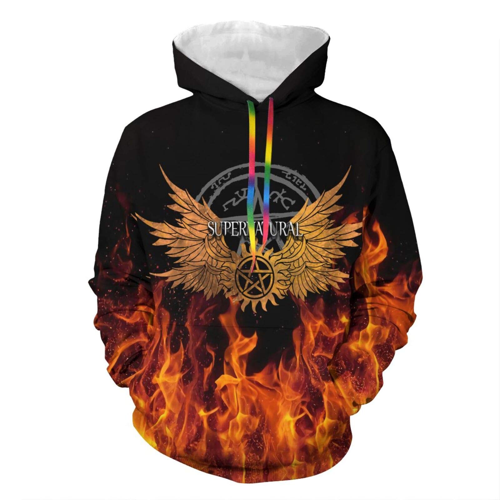 Venawy Supernatural Men's & Women's Hoodie Sweatshirt - Double-Sided Fashion Pullover with Big Pockets - Cozy Casual Wear for Street Style & Outdoor Activities