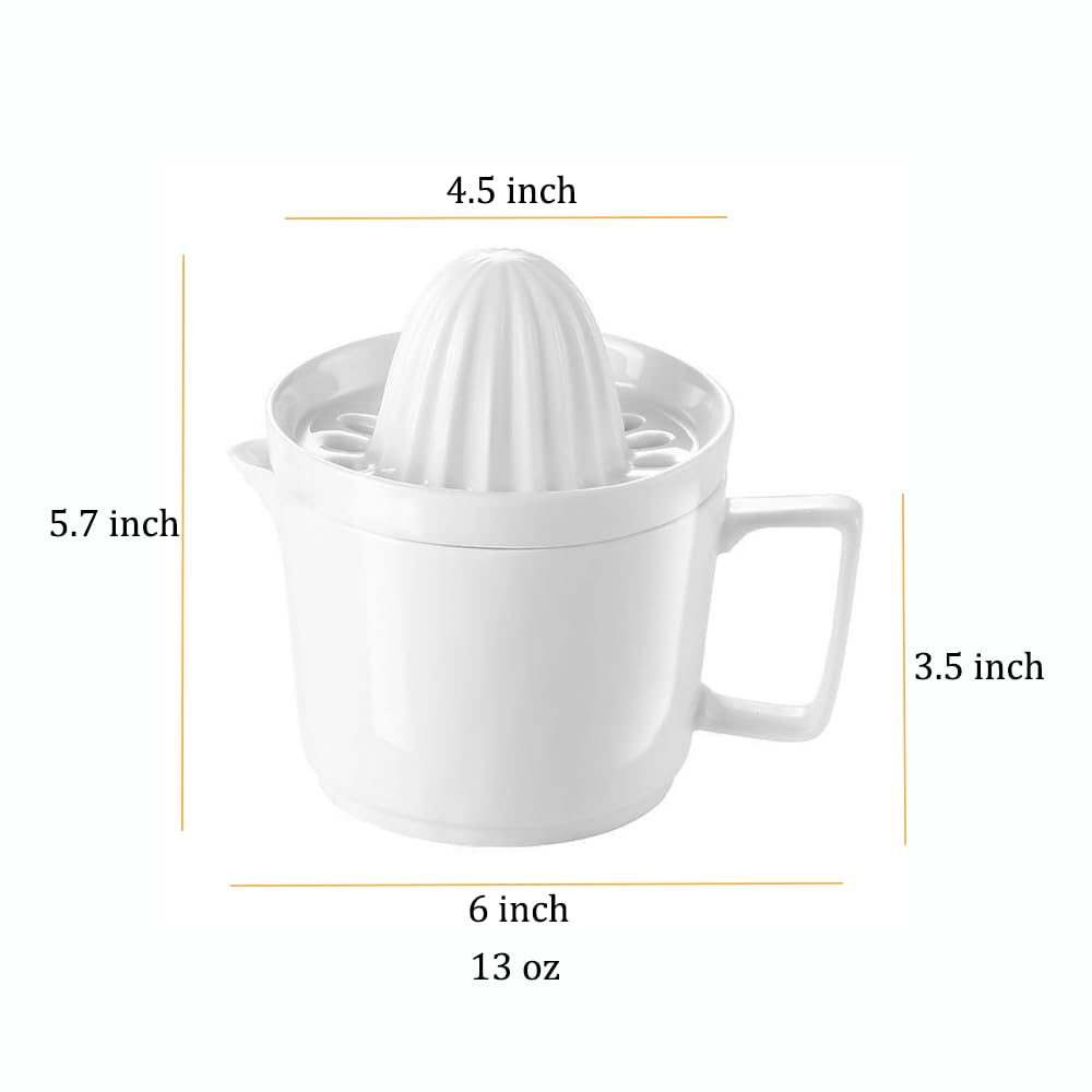 Premium White Porcelain Manual Citrus Juicer - Hand Press for Lemons, Oranges & Fruits - Perfect for Fresh Juice, Cocktails & Healthy Home Cooking