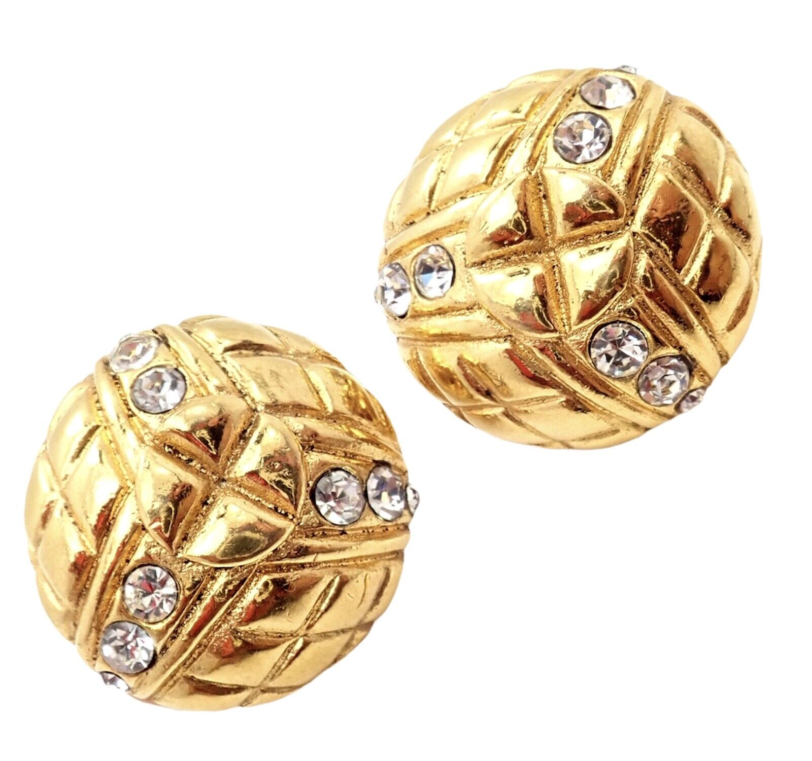 Vintage Chanel Paris France Crystal Earrings 1970s - Authentic Retro Luxury Jewelry for Women - Perfect for Parties, Weddings & Special Occasions