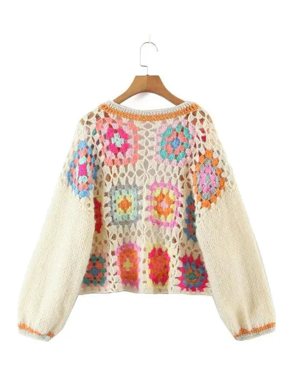 Loose Crochet Women's Cardigan Sweater - Soft Boho Open Front Knit Sweater for Women - Perfect for Casual Outfits, Layering, and Cozy Fall & Winter Wear