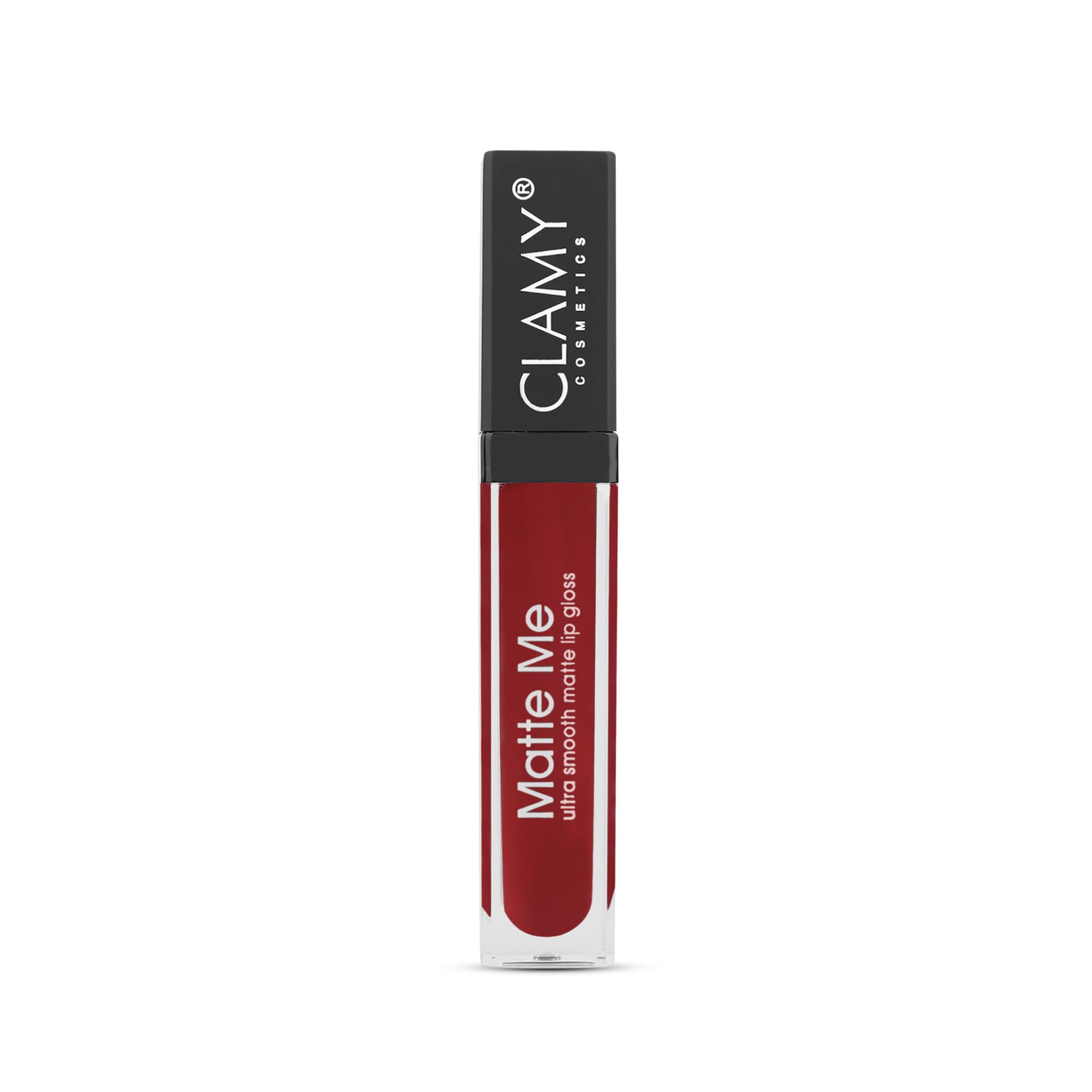 CLAMY Matte Me Waterproof Ultra Smooth Long Lasting Lip Gloss & Liquid Lipstick for Women - 6g (Wine Red) | Hydrating, Transfer-Proof, All-Day Wear for Parties, Dates & Special Occasions