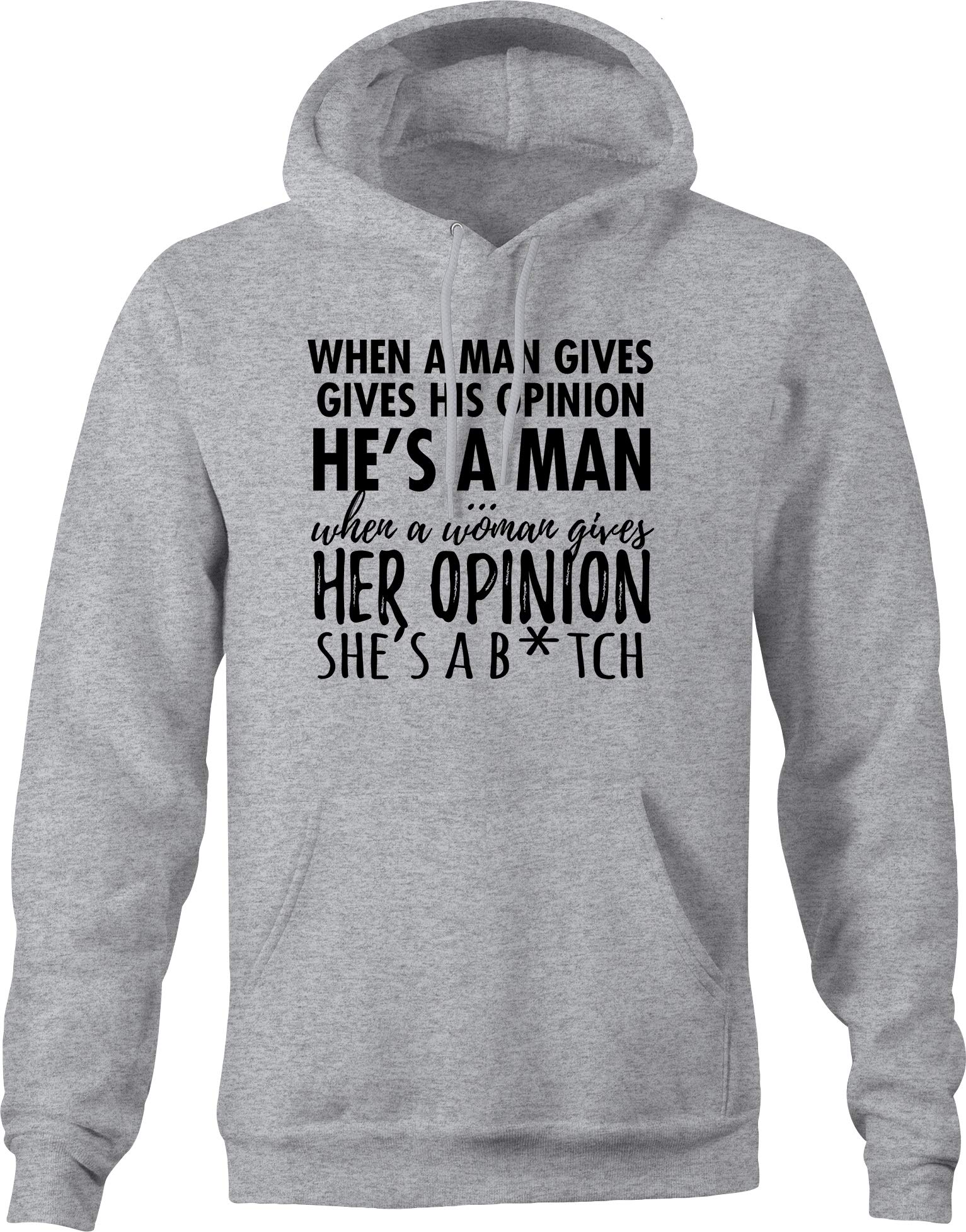 Men's & Women's Opinion Pullover Hoodie - Medium Gray | Funny Slogan Sweatshirt for Casual Wear & Gifts