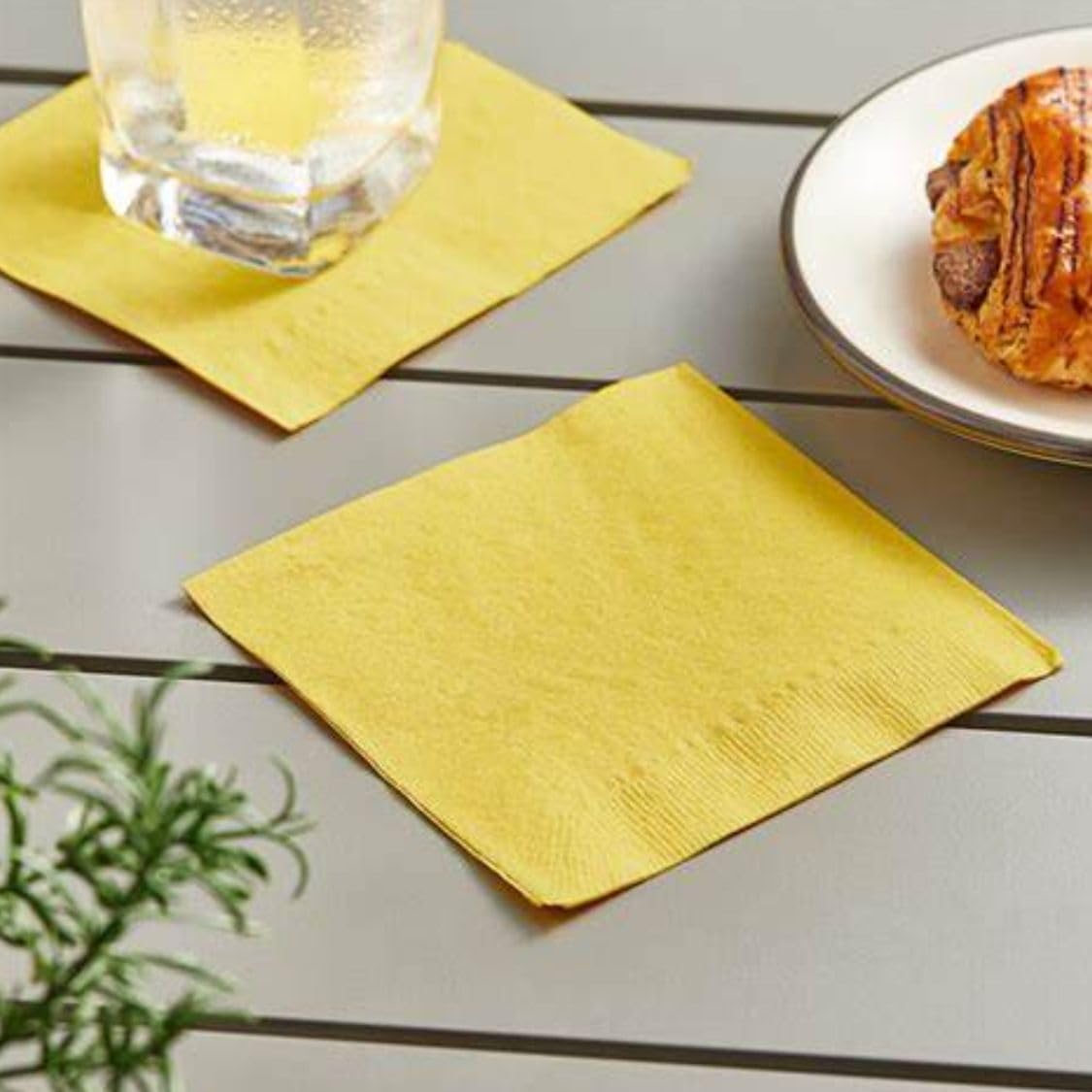 **Mimosa Yellow Paper Napkins 9 7/8