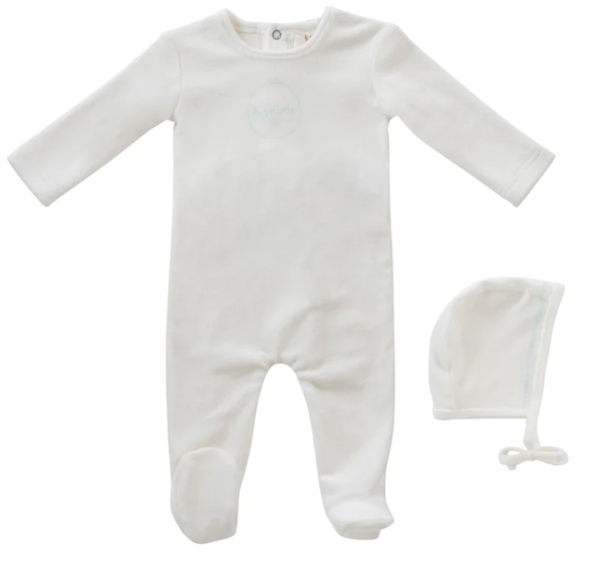 KIPP Spring Stretchie with Bonnet for Newborn to 6 Months - Soft Baby Bodysuit & Hat Set for Cozy Sleep, Playtime & Photo Shoots