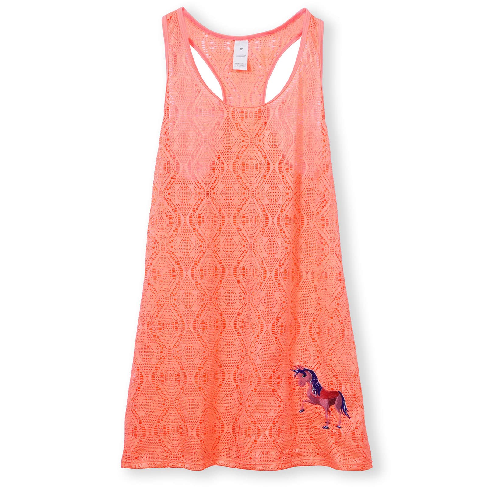 Girls Crochet Mesh Swim Cover Up Dress - Crossback Beach Cover-ups for Kids - Lightweight & Stylish Swimwear for Pool, Beach & Summer Vacations