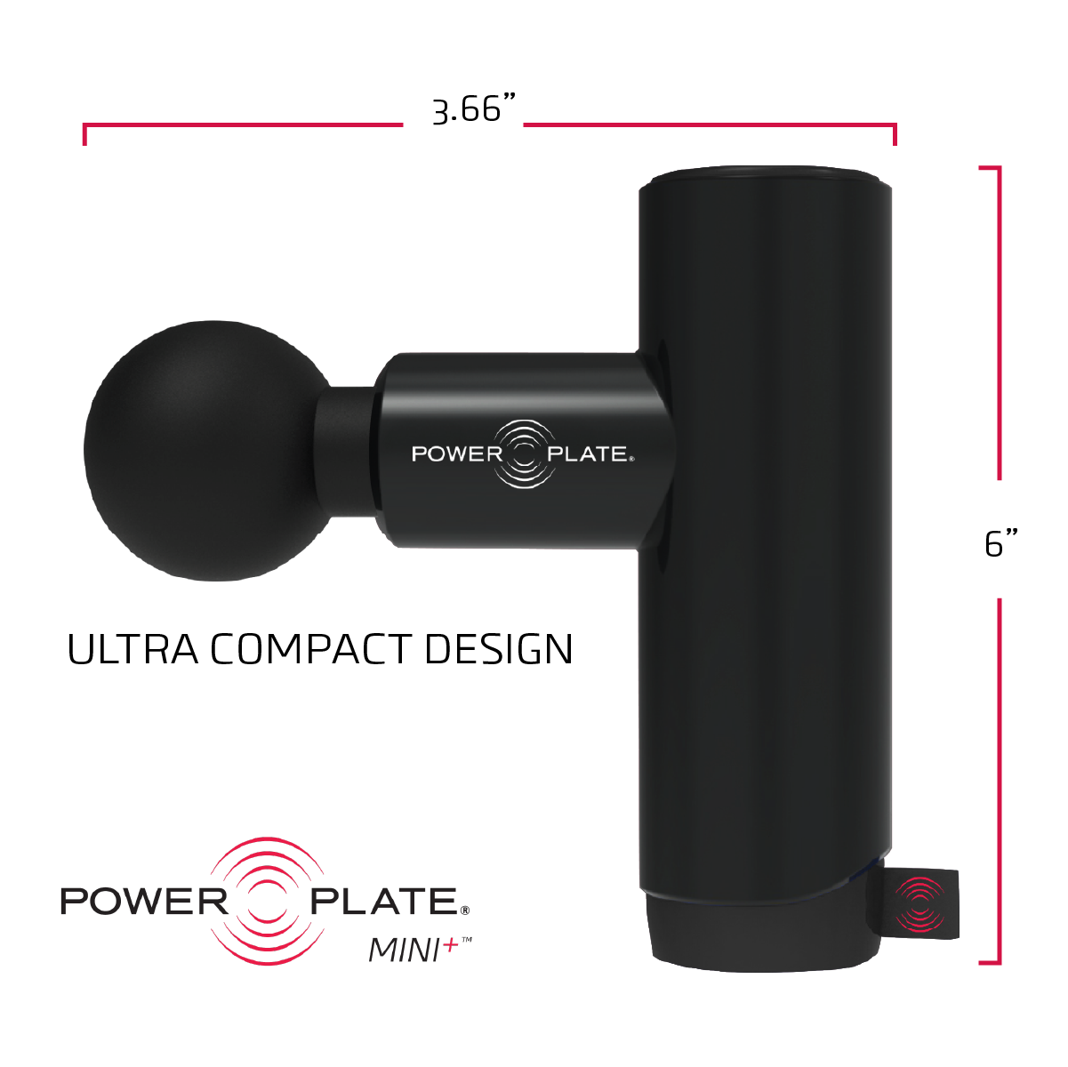 Power Plate Mini Plus Handheld Massager - Portable Muscle Pain Relief for Back, Neck & Shoulders - Perfect for Home, Office & Travel Use