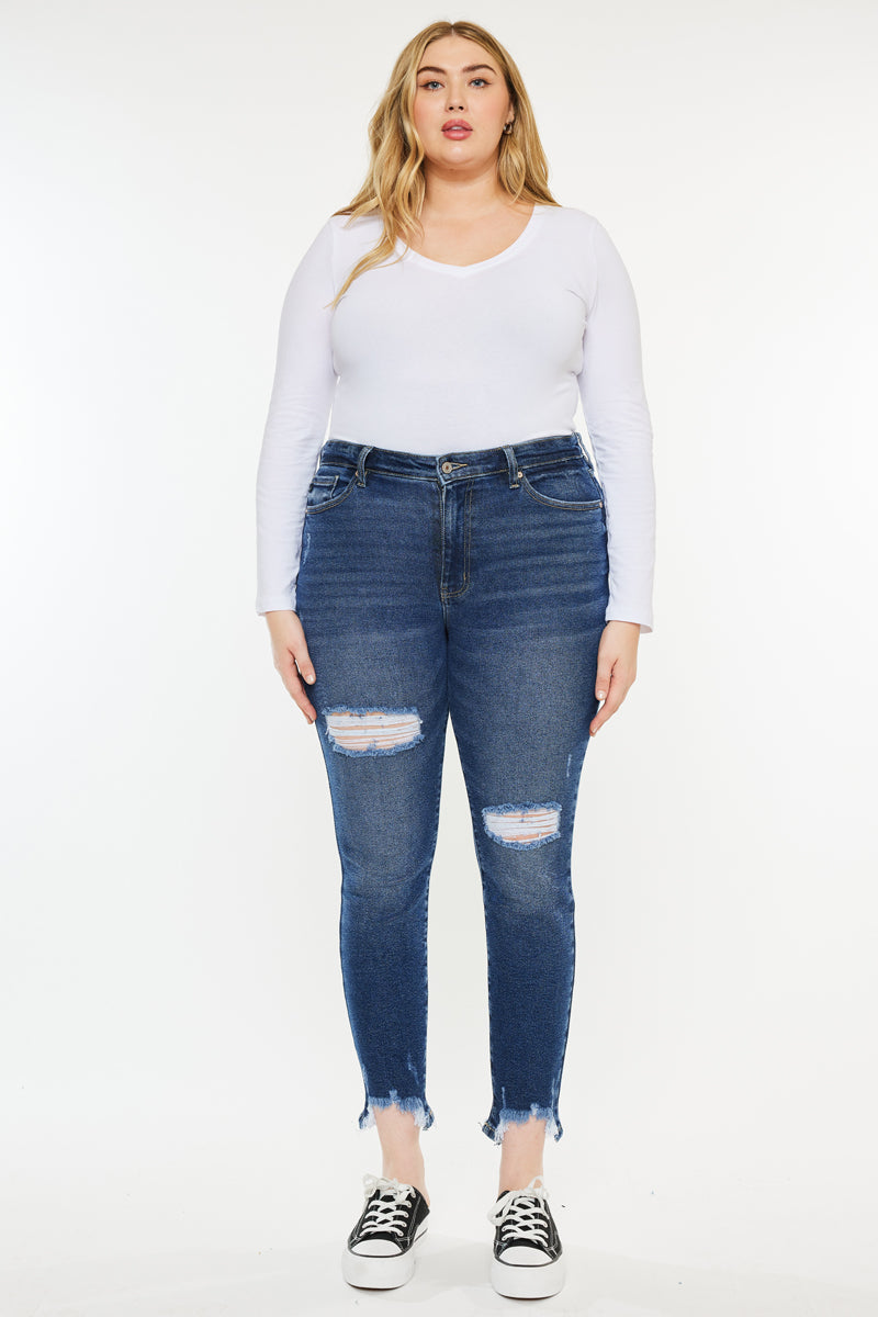 Bunny High Rise Ankle Skinny Jeans for Women - Plus Size Stretch Denim Pants - Comfortable & Flattering Fit for Casual Wear, Work & Date Night