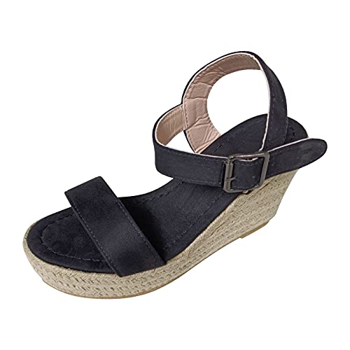 Women's Open Toe Espadrilles Wedge Sandals - Dressy Casual Platform Heels with Ankle Strap | Perfect for Summer Outfits, Beach Vacations & Date Nights