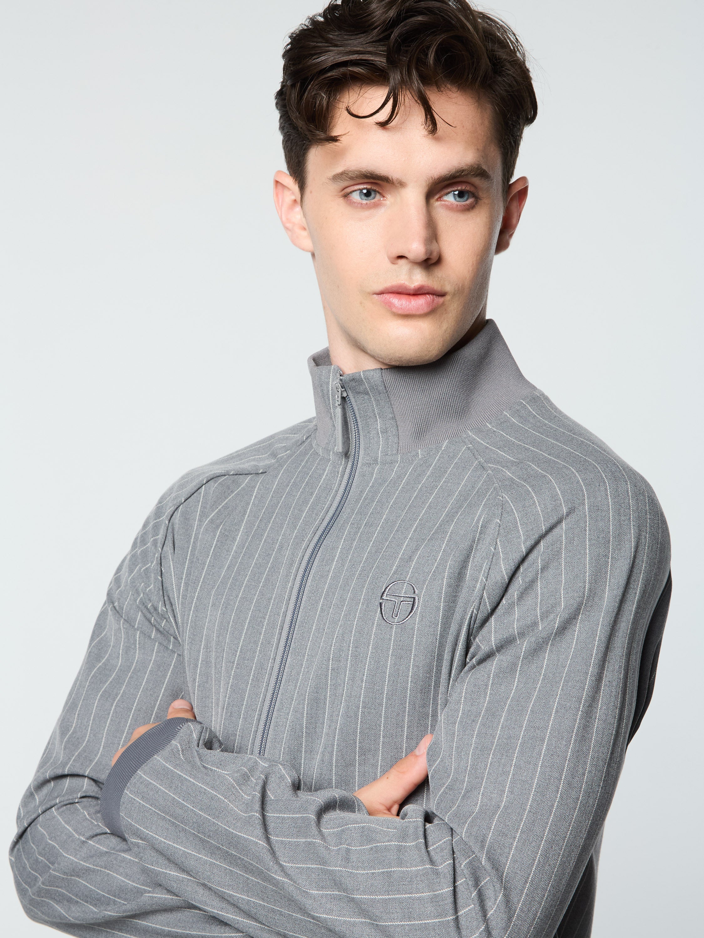 Gessato Suiting Track Jacket in Quiet Shade - Premium Men's Blazer for Business Casual & Smart Office Wear