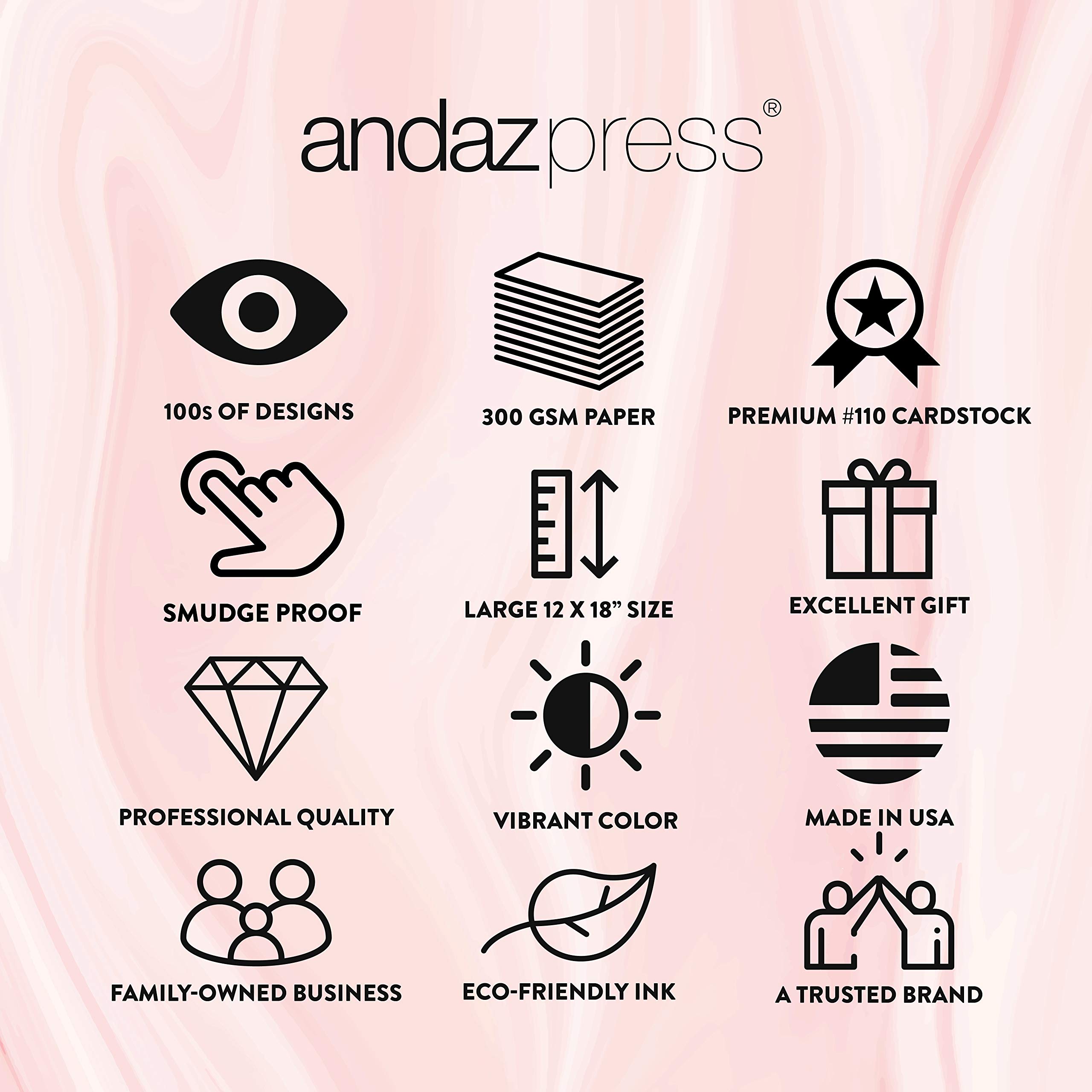 Andaz Press Custom Personalized Disposable Paper Placemats - 12x18 Inch Set of 25 - Ivory Floral Monogram Design for Wedding, Bridal Shower, Baby Shower, Party & Holiday Dining - Elegant Table Setting & Decoration for Special Occasions