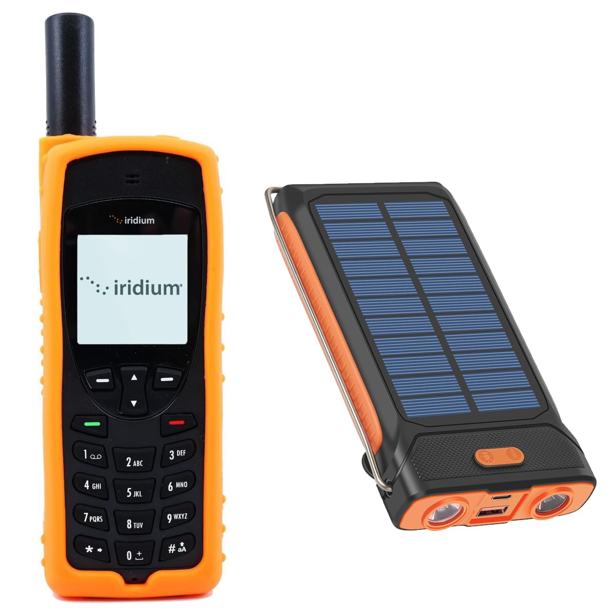 Iridium 9555 Satellite Phone with Solar Charger, Protective Case & SIM Card - Hiker & Outdoor Adventure Package (200 Minutes Included) | Emergency Communication for Remote Areas, Camping & Off-Grid Travel