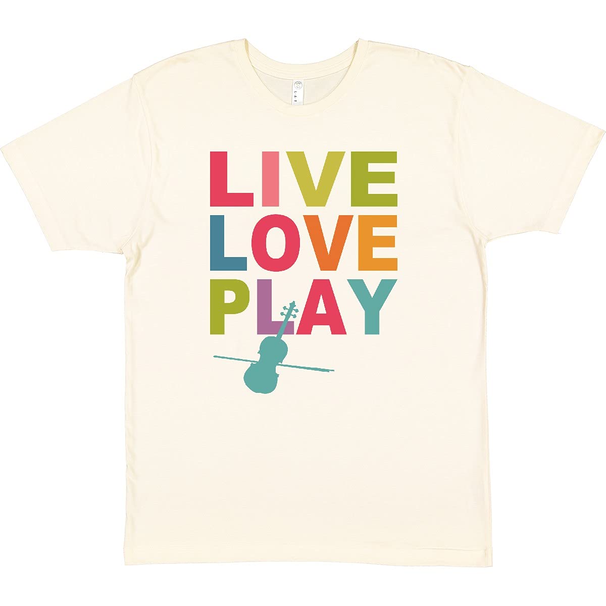Inktastic Live Love Play Violin T-Shirt - Comfortable Music Lover Tee for Violinists & Musicians - Perfect for Concerts, Gifts & Casual Wear