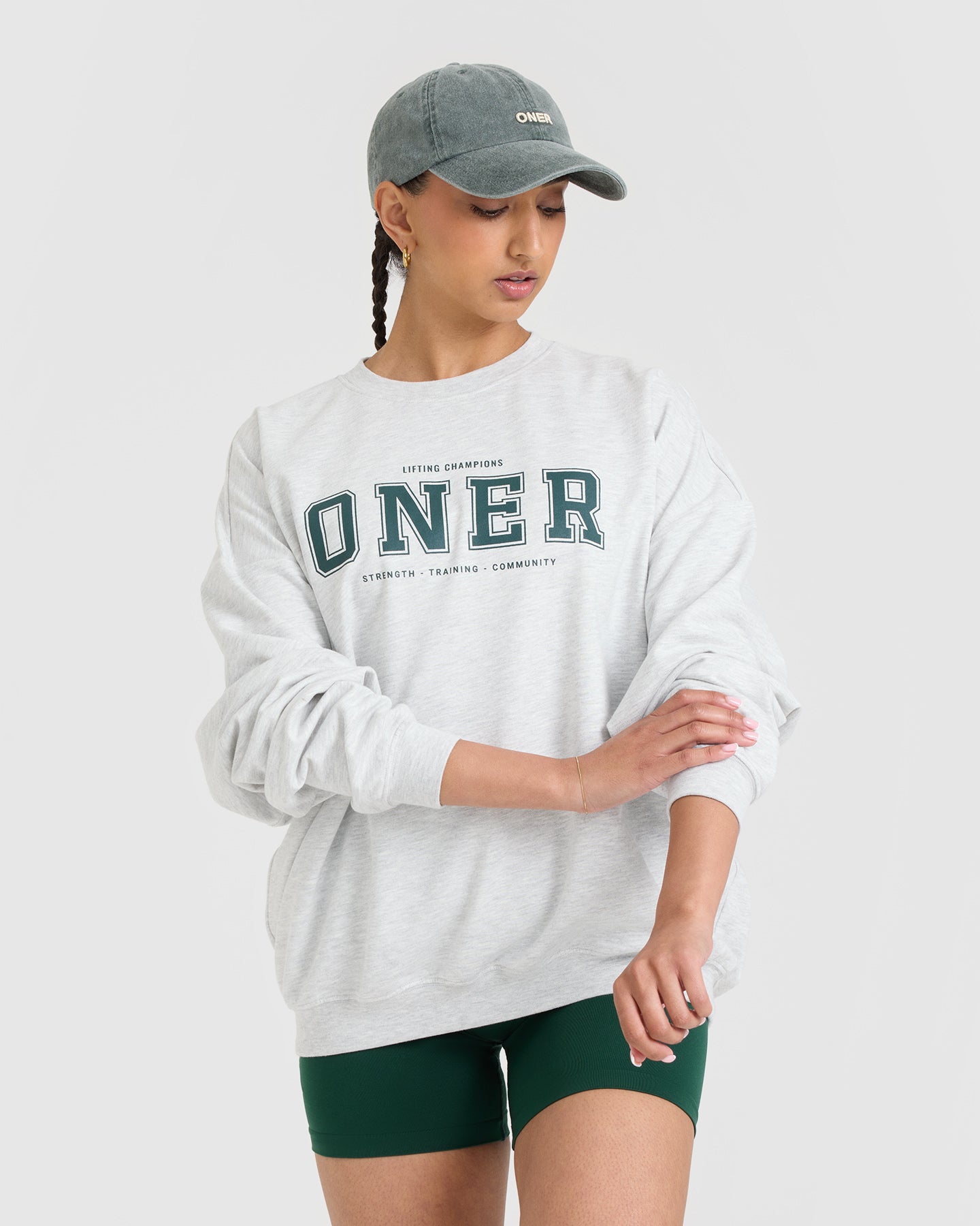 Oner Lightweight Sweatshirt for Men & Women | Soft Comfortable Pullover Hoodie | Light Grey Marl | Casual Loungewear & Streetwear Fashion