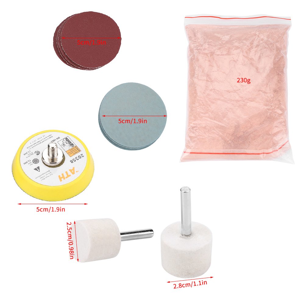 Premium Glass Polishing Pad Kit with Cerium Oxide Powder - Windshield & Glass Scratch Remover Set for Car, Home & Office Windows - Professional Glass Restoration Tools for Crystal Clear Results