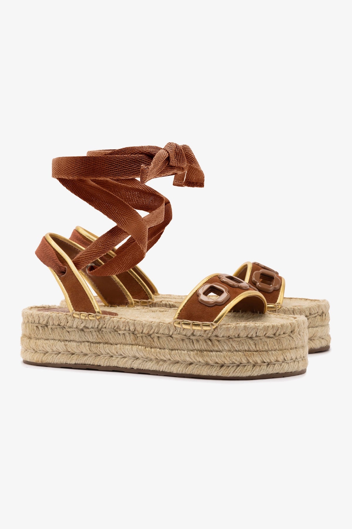 Milan Espadrille Flatform Sandals - Caramel Suede Women's Summer Wedges | Perfect for Beach, Vacation & Casual Outfits