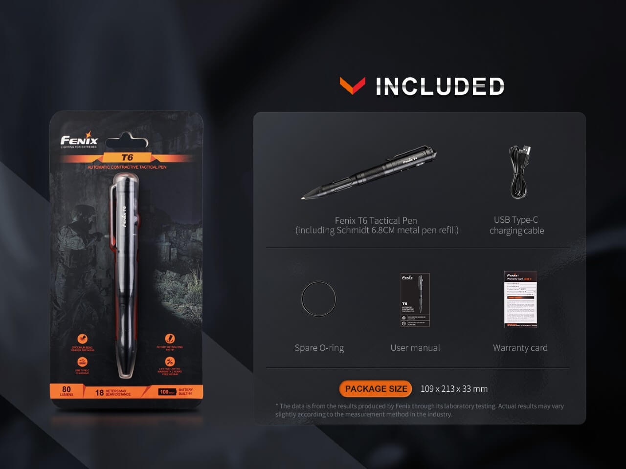 Fenix T6 Tactical LED Penlight - Ultra Bright Flashlight for Law Enforcement, Military & Outdoor Adventures | Perfect for Night Hiking, Camping & Emergency Situations