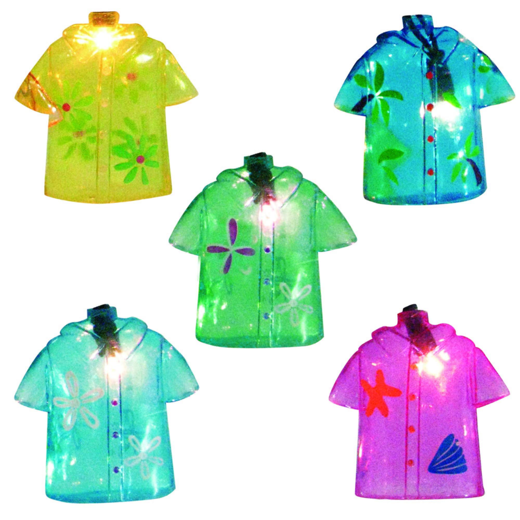 10 Pack Tropical Beach Shirt Shaped LED String Lights - 11ft White Wire Outdoor Patio Decor for Summer Parties & Christmas Holiday Lighting