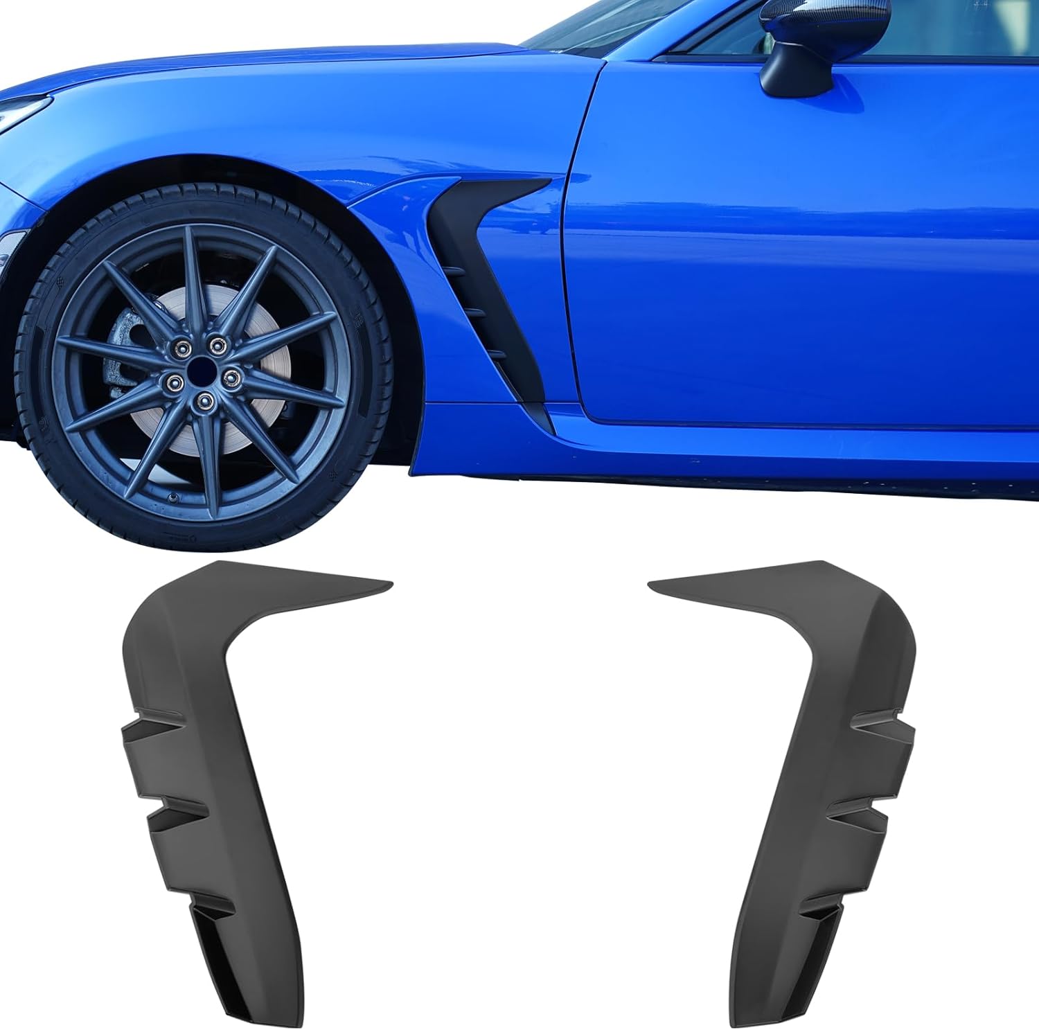 STI Style Matte Black ABS Plastic Front Fender Side Vent for 2022-2024 Subaru BRZ & Toyota GR86 - 2PC Set, Decorative Trim Cover for Enhanced Sporty Look - Perfect for Car Enthusiasts & Auto Customization Projects