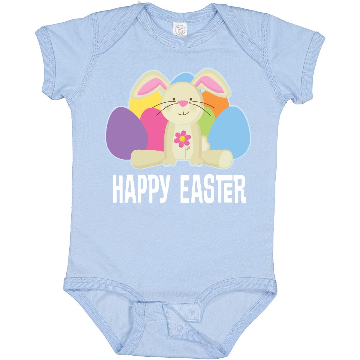 Inktastic Happy Easter Bunny Holiday Eggs Baby Bodysuit - Cute Easter Outfit for Infants & Toddlers - Perfect for Easter Egg Hunts, Family Photos & Spring Celebrations