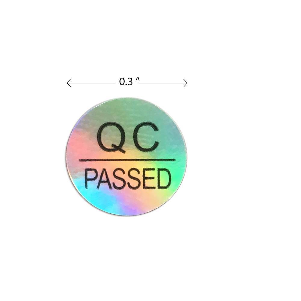 DealzEpic QC Passed Stickers - Self-Adhesive Round Waterproof Laser Labels for Shipping, Packaging & Organization | Durable Office & Warehouse Supplies