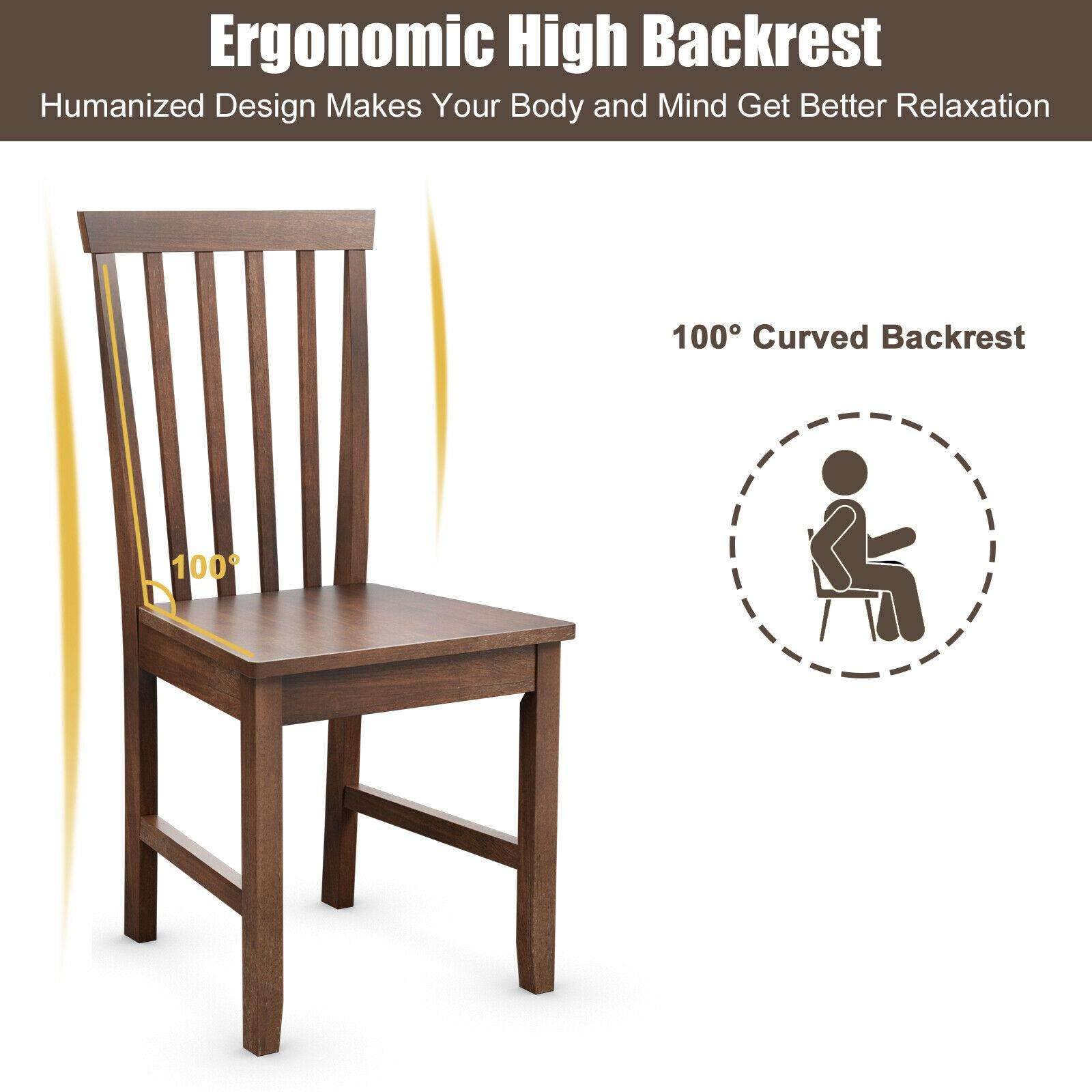 JHUS Set of 2 Solid Wood Spindle Back Dining Chairs with Walnut Legs - Perfect for Kitchen, Dining Room & Breakfast Nook | Comfortable & Stylish Seating for Family Meals & Entertaining