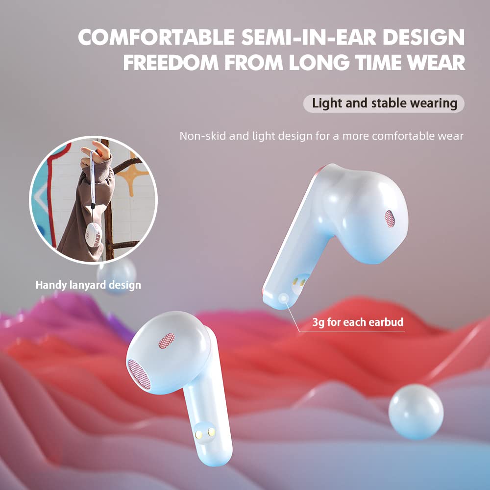 Wireless Bluetooth 5.2 Headphones with ENC Noise Cancelling, 3D Stereo Sound, Touch Control & IPX7 Waterproof - Sport Earbuds with Charging Case & HD Dual Mics for Calls (Gold) - Perfect for Running, Gym Workouts & Outdoor Activities
