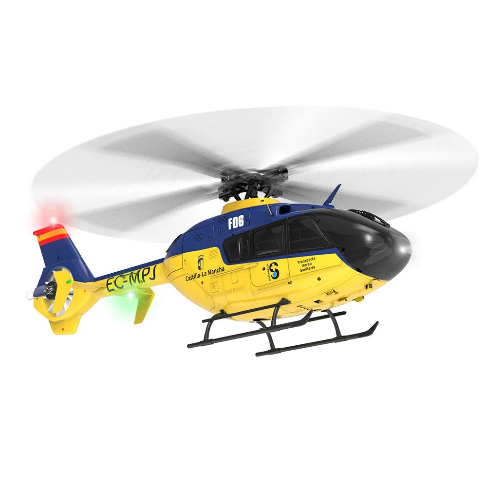Yuxiang F06 EC135 Flybarless 6-Axis Gyro RC Helicopter - 3D Aerobatic Drone for Adults & Kids - Indoor & Outdoor Flying Toy for Beginners & Hobbyists