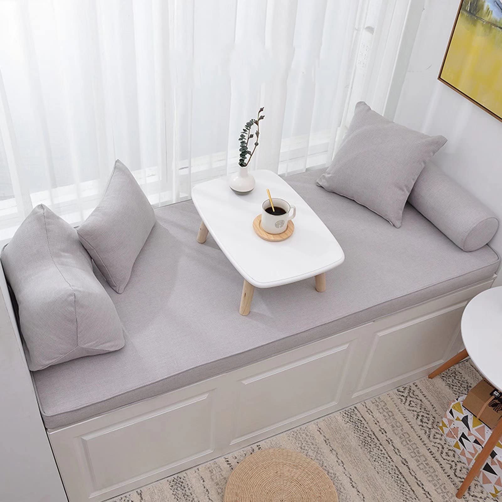 KaYomax Custom Bench Cushions - Indoor & Outdoor Furniture Cushions for Bay Window Seats, Patio Porch Swings, Living Room Sofas - High-Quality Upholstery Foam Pads in Silver Grey - Perfect for Home, Garden, and Relaxation Spaces