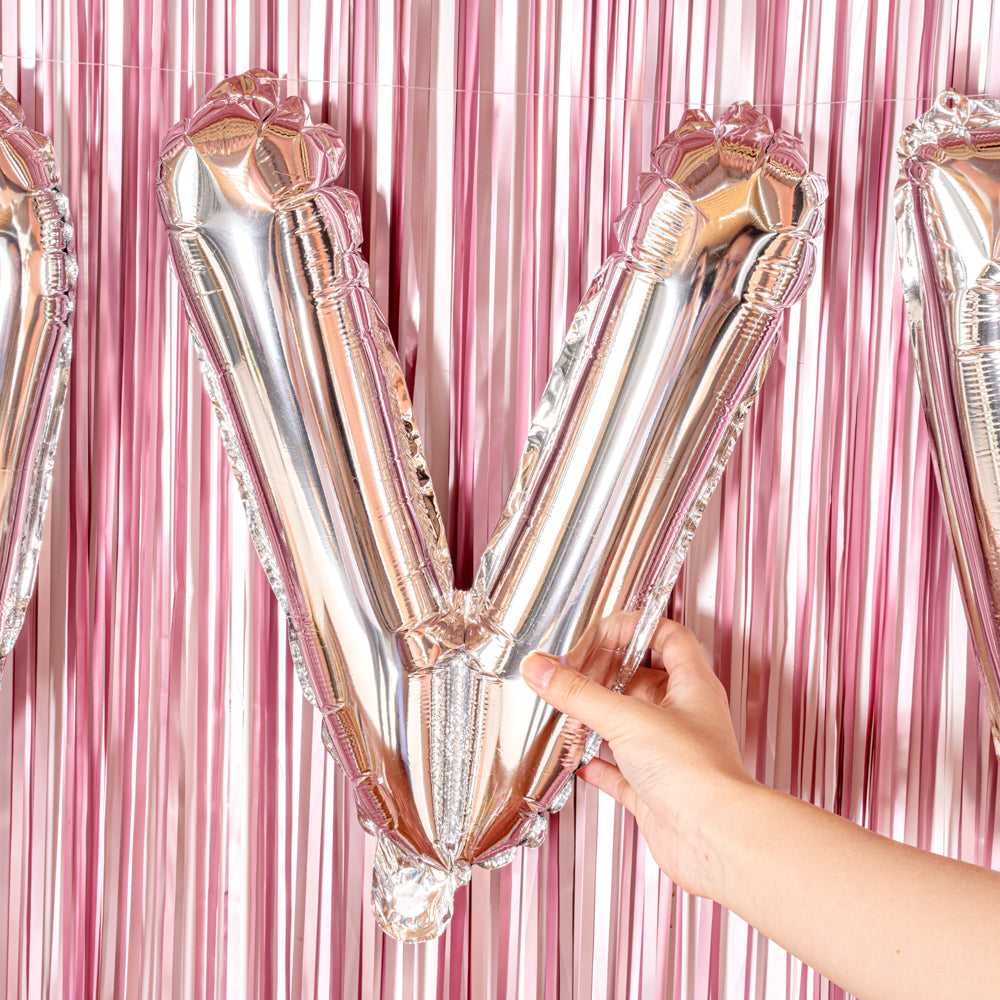 Balloonify Silver Mylar Letter V Balloon - 16 Inch Large Foil Alphabet Balloon for Birthday Party Decorations, Wedding, Baby Shower & Anniversary Celebrations