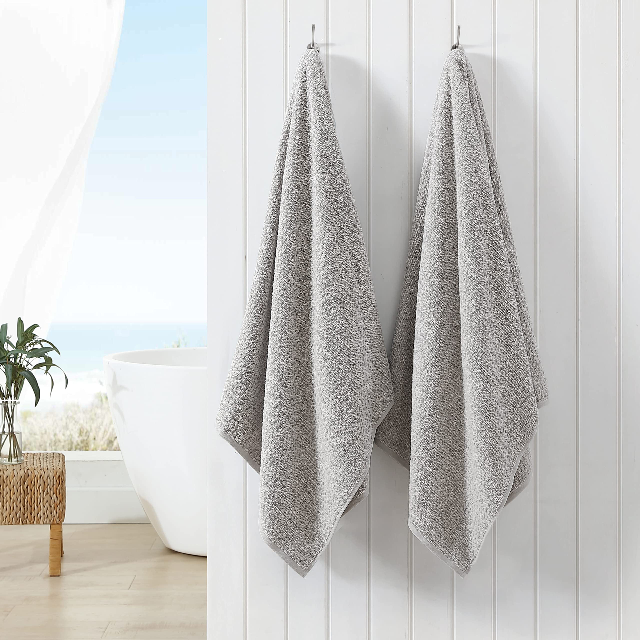 Tommy Bahama Premium Bath Towels Set of 2 - Ultra Soft, Highly Absorbent & Quick-Drying, Low Linting & Fade Resistant, Oeko-Tex Certified for Safety - Northern Pacific Grey - Perfect for Spa, Beach & Luxury Bathroom Essentials