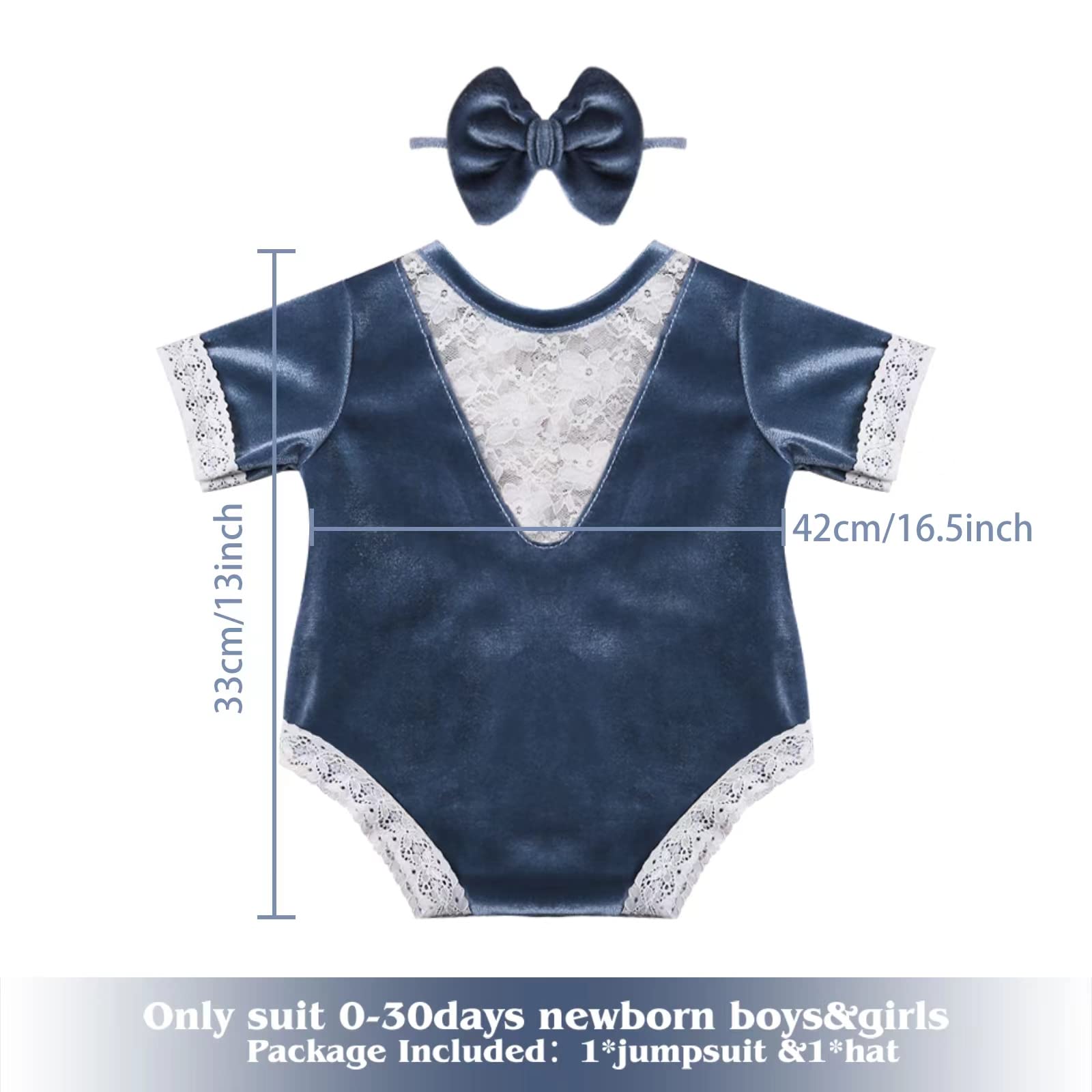 Newborn Baby Girl Lace Romper Outfit with Headband - Princess Costume for Newborn Photography Props & Infant Photo Shoots - Perfect for Baby Showers, Christenings, and First Birthday Parties
