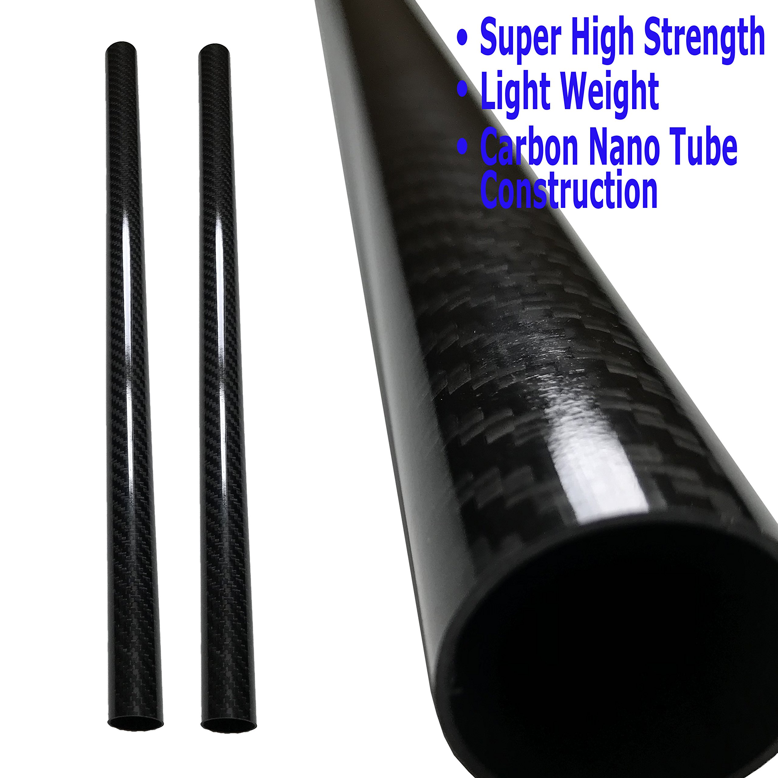 Premium Black Carbon Fiber Tube - 10mm x 8mm x 1000mm Hollow Rod - High Strength Lightweight Carbon Fiber Shaft for RC Models, Drones, DIY Projects & Industrial Applications