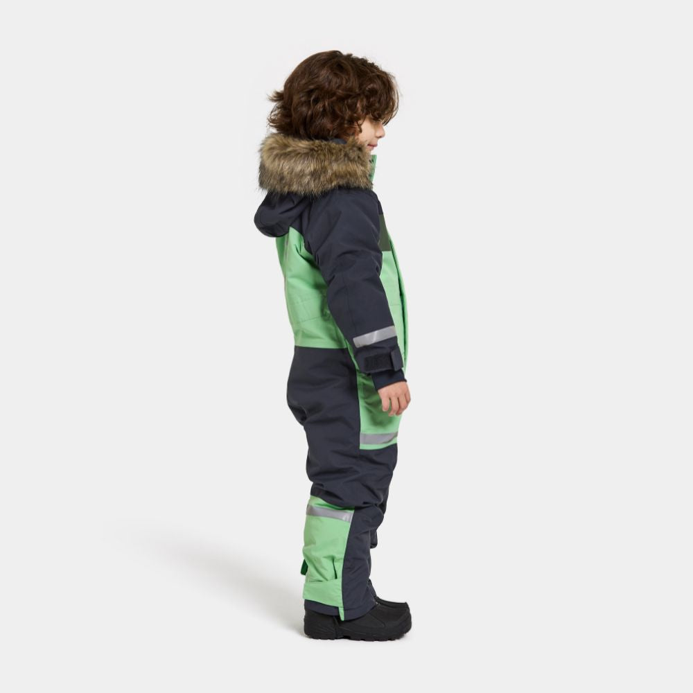 Didriksons Bjarven III Kids Snowsuit - Waterproof Winter Jacket & Pants Set for Boys & Girls, Pale Mint - Perfect for Skiing, Snowboarding & Outdoor Winter Play