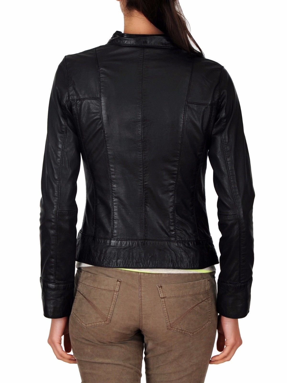 Women's Real Leather Motorcycle Jacket - Quilted Bomber Biker Jacket for Women, Stylish Black Outerwear for Riding & Casual Wear