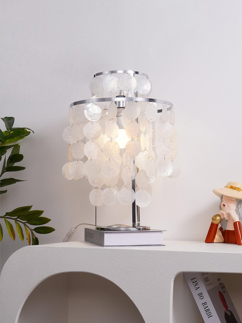 Modern Round Shell Table Lamp - Stylish Bedside & Living Room Lighting for Home Decor | Perfect for Bedroom, Office & Reading Nook
