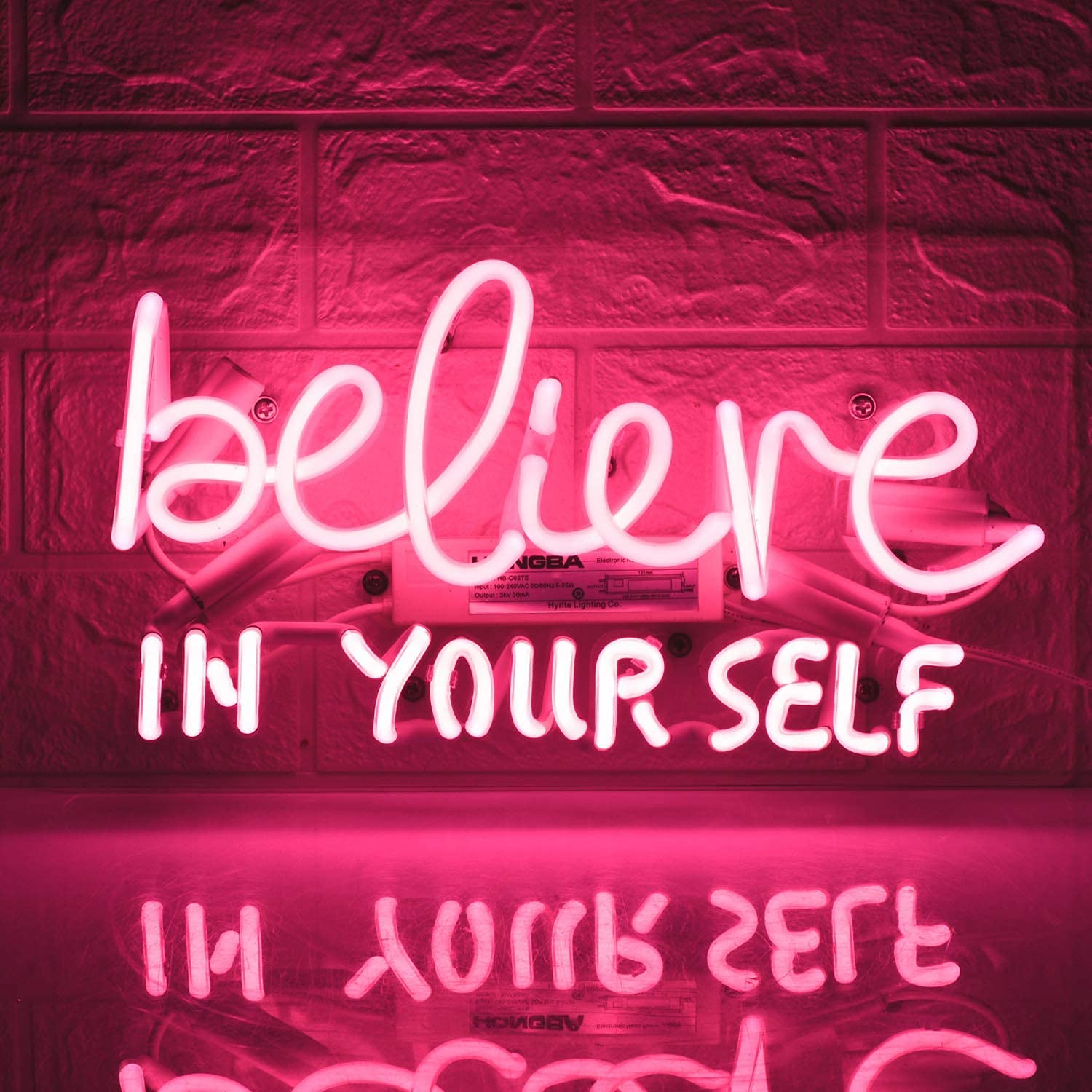 32x18 Inch Vivid LED Neon Sign - Believe in Yourself Beer Cute Super Bright Wall Decor Light for Home Bar, Game Room & Office (32BIY47)