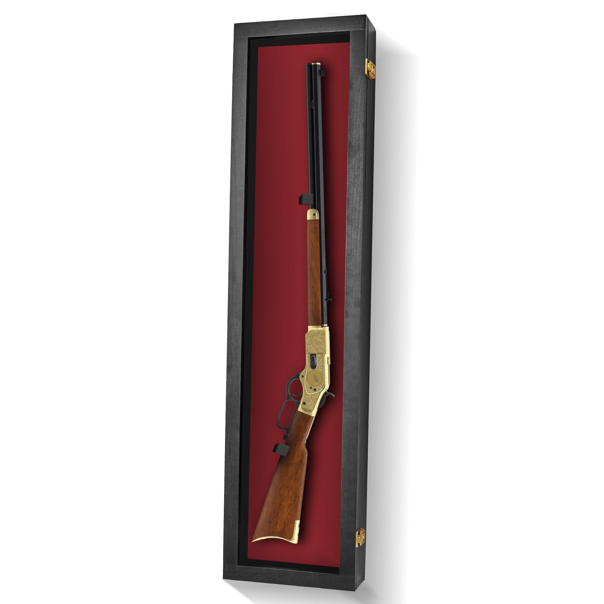 Lockable Gun Display Case for Rifles & Shotguns - Secure Acrylic Door Wall Mount Cabinet for Firearms & Sword Collection - Perfect for Home, Office, or Hunting Lodge Security & Display