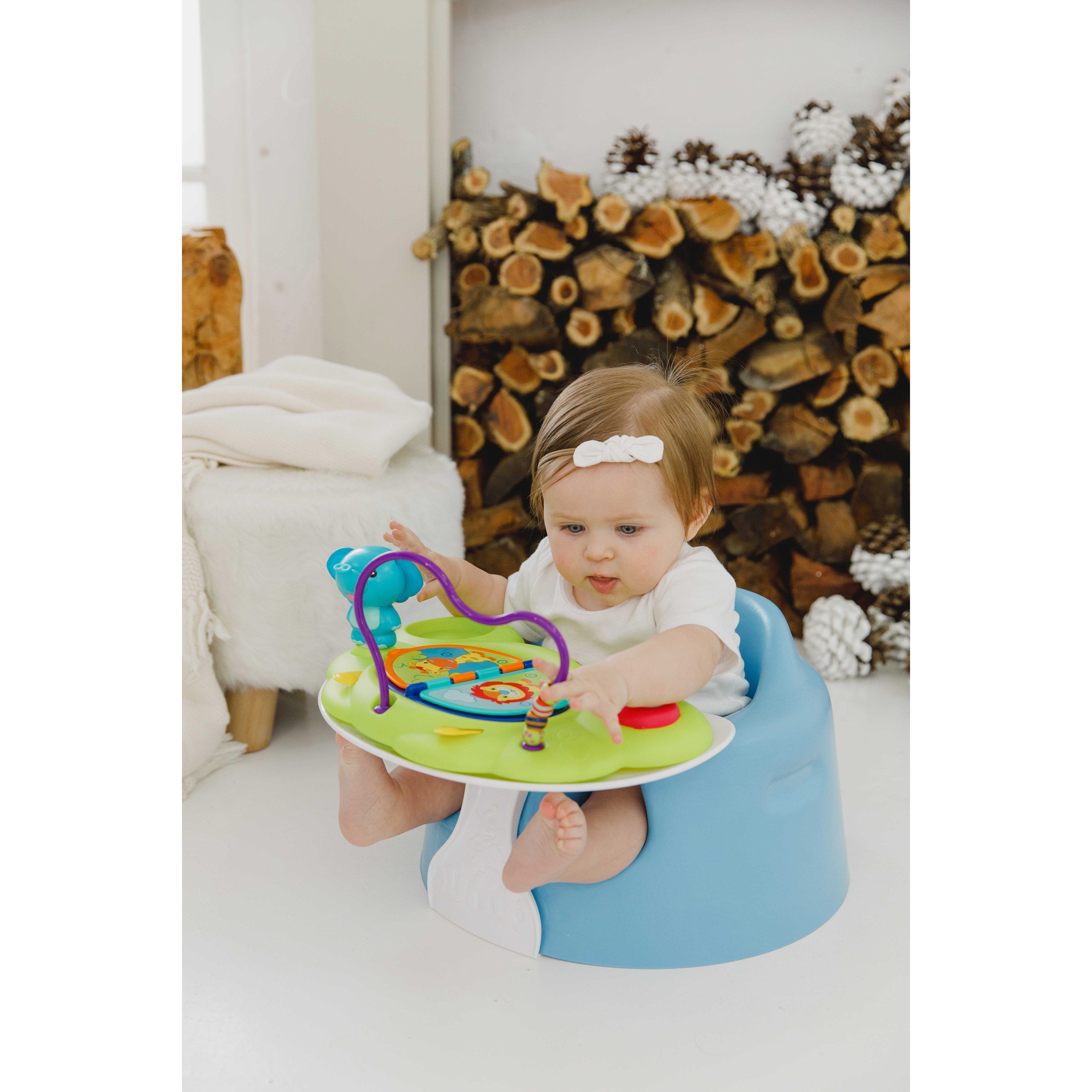 Bumbo Floor Seat for Babies - Soft, Supportive & Safe Baby Chair in Blue - Perfect for Playtime, Feeding & Learning to Sit