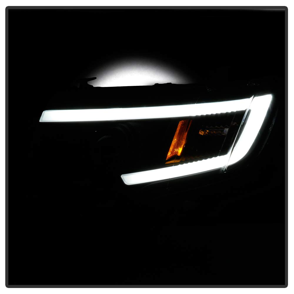 LED Light Tube DRL Headlights for Ford Edge 2007-2010 - Black/Clear Lens - High Visibility Daytime Running Lights for Enhanced Safety & Style