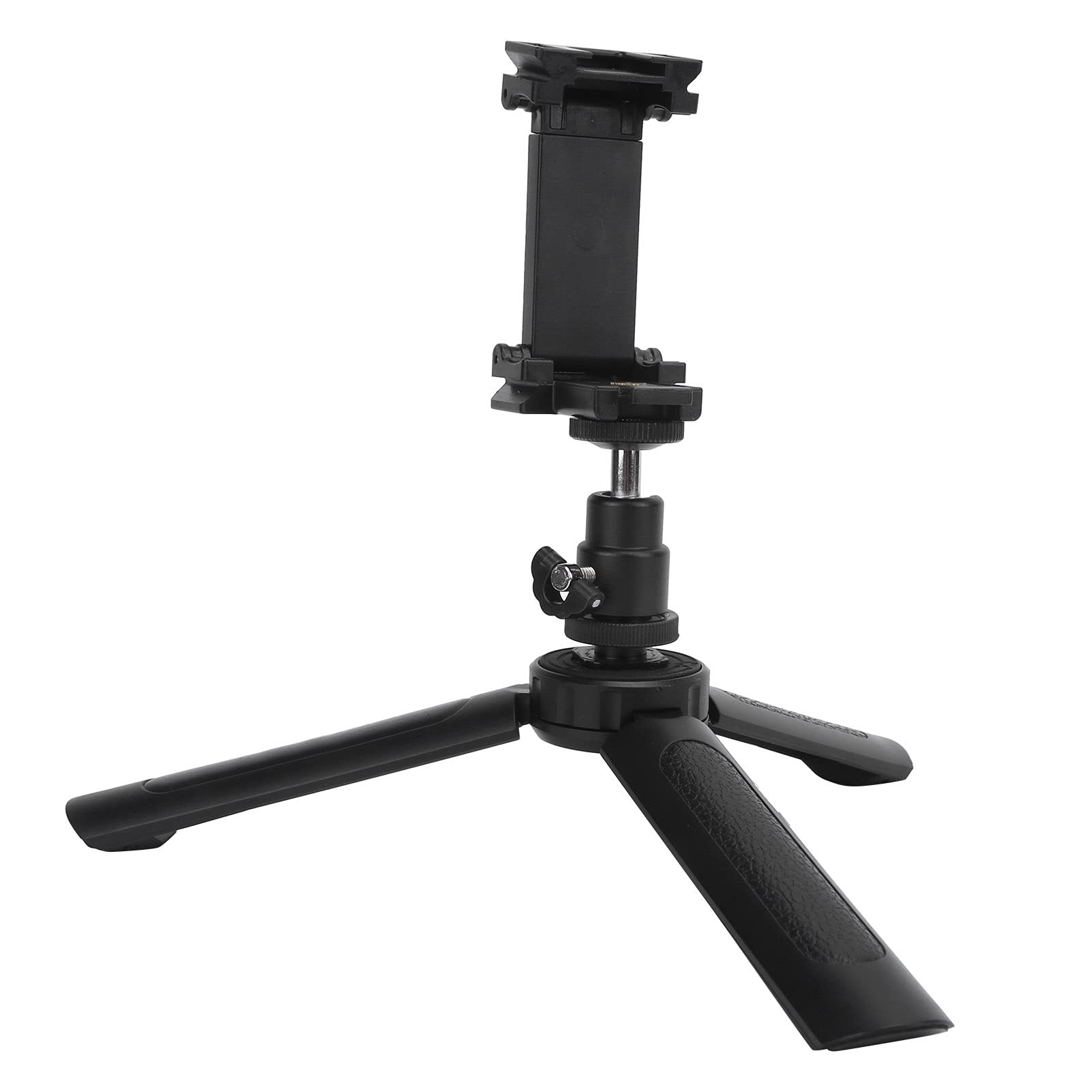 Portable Mini Tripod Stand with Ball Head & Phone Clamp - 360° Rotatable, Stable Non-Slip Phone Holder for iPhone Android Smartphones - Perfect for Vlogging, Photography, Live Streaming & Video Calls