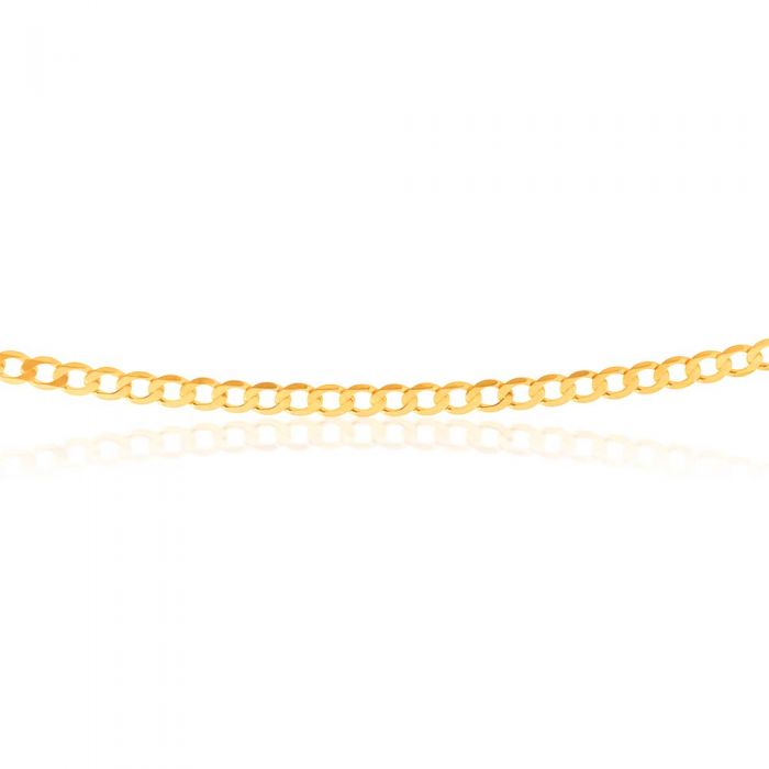 9ct Yellow Gold 45cm Curb Chain Necklace for Women - Elegant Layering Jewelry for Everyday Wear & Special Occasions