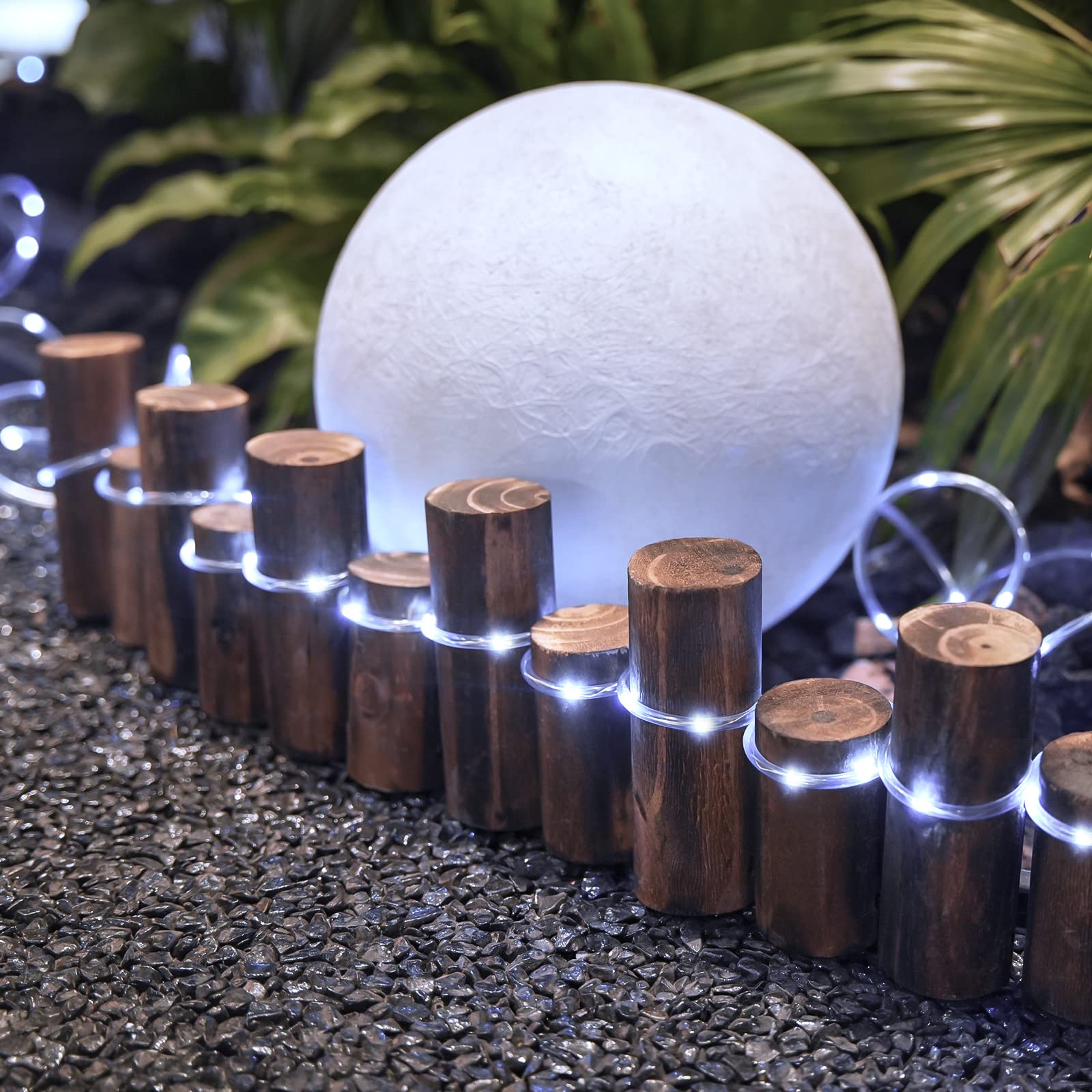 JMEXSUSS 2 Pack 100 LED Solar Rope Lights - 33ft Waterproof Outdoor Solar String Lights with 8 Lighting Modes for Pool, Trampoline, Fence, Gazebo, Yard, Walkway, Garden & Pathway Decor (White) | Perfect for Backyard Parties, Landscape Lighting & Holiday Decorations