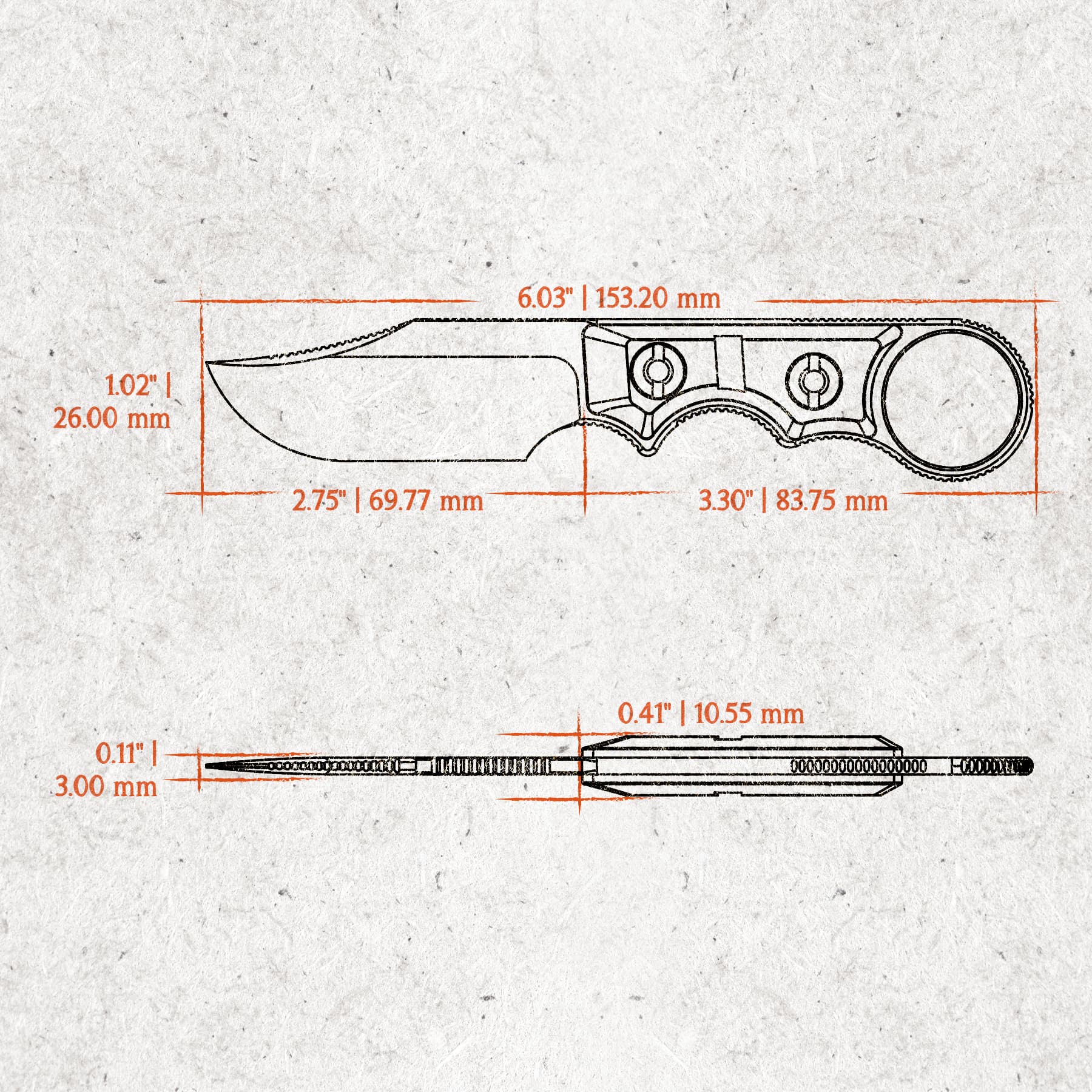 Quokka O Fixed Blade Knife - 2.75