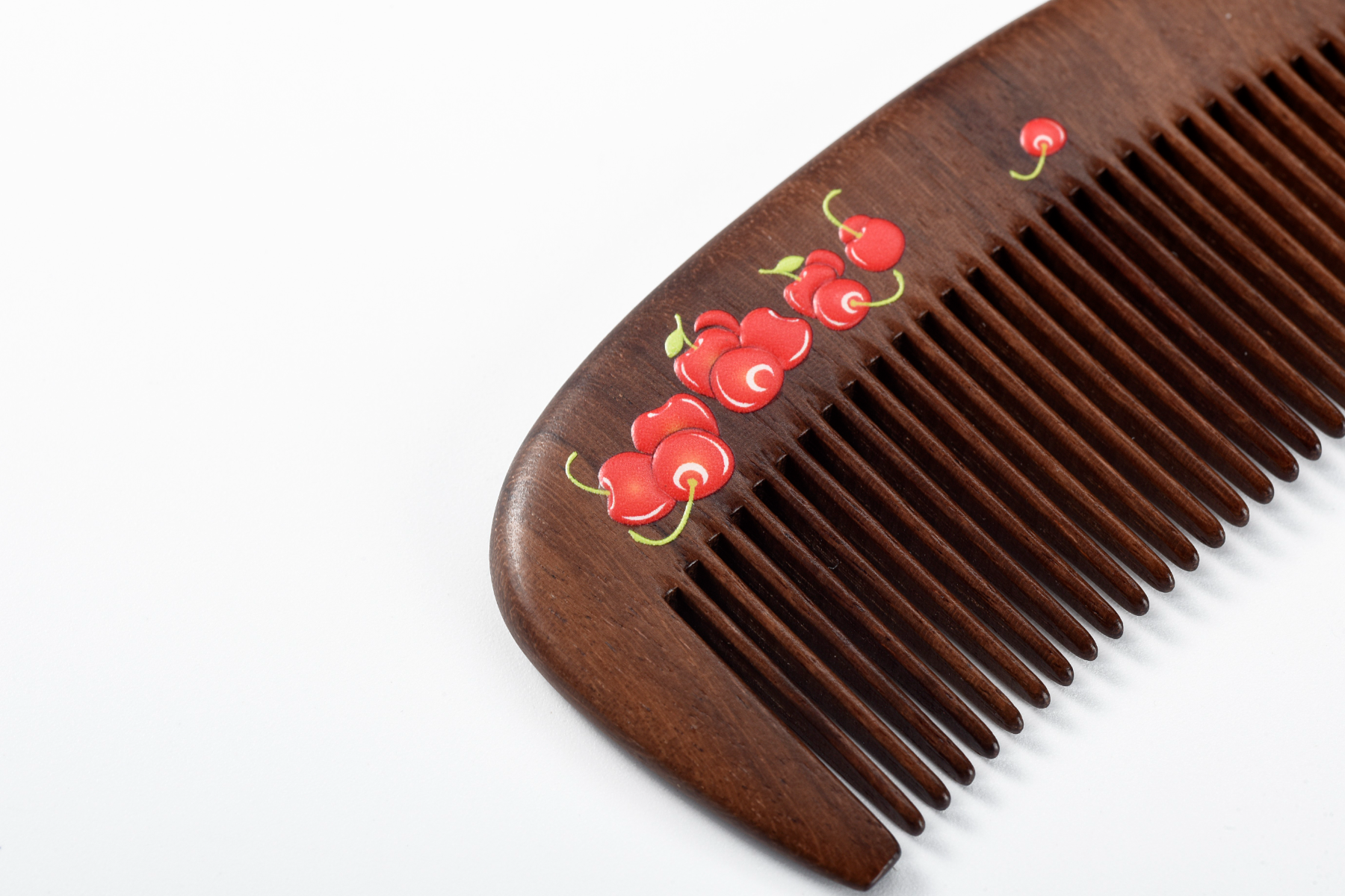 Premium Swartzia Wood Hair Comb for Detangling & Styling - Natural Cherry Finish - Perfect for Daily Hair Care & Salon Use