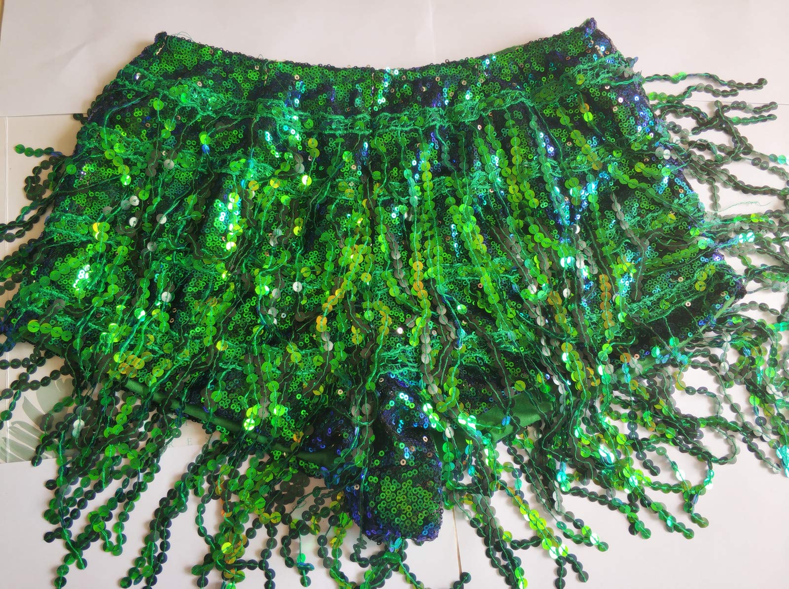 Yollmart Women's Sparkly Sequins Tassel Skirts - Party Shorts for Booty Dance, Music Festivals & Night Out - Perfect for Clubwear, Rave Outfits & Dance Performances