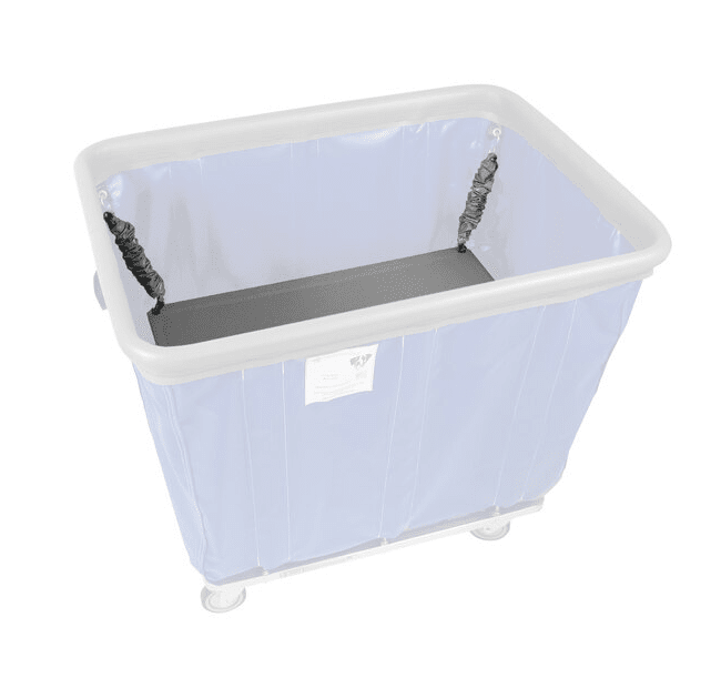8 Bushel Spring Platform Lift Vinyl Basket Truck with Non-Marking Bumper - Heavy Duty Utility Cart for Warehouse, Garden, and Retail Use