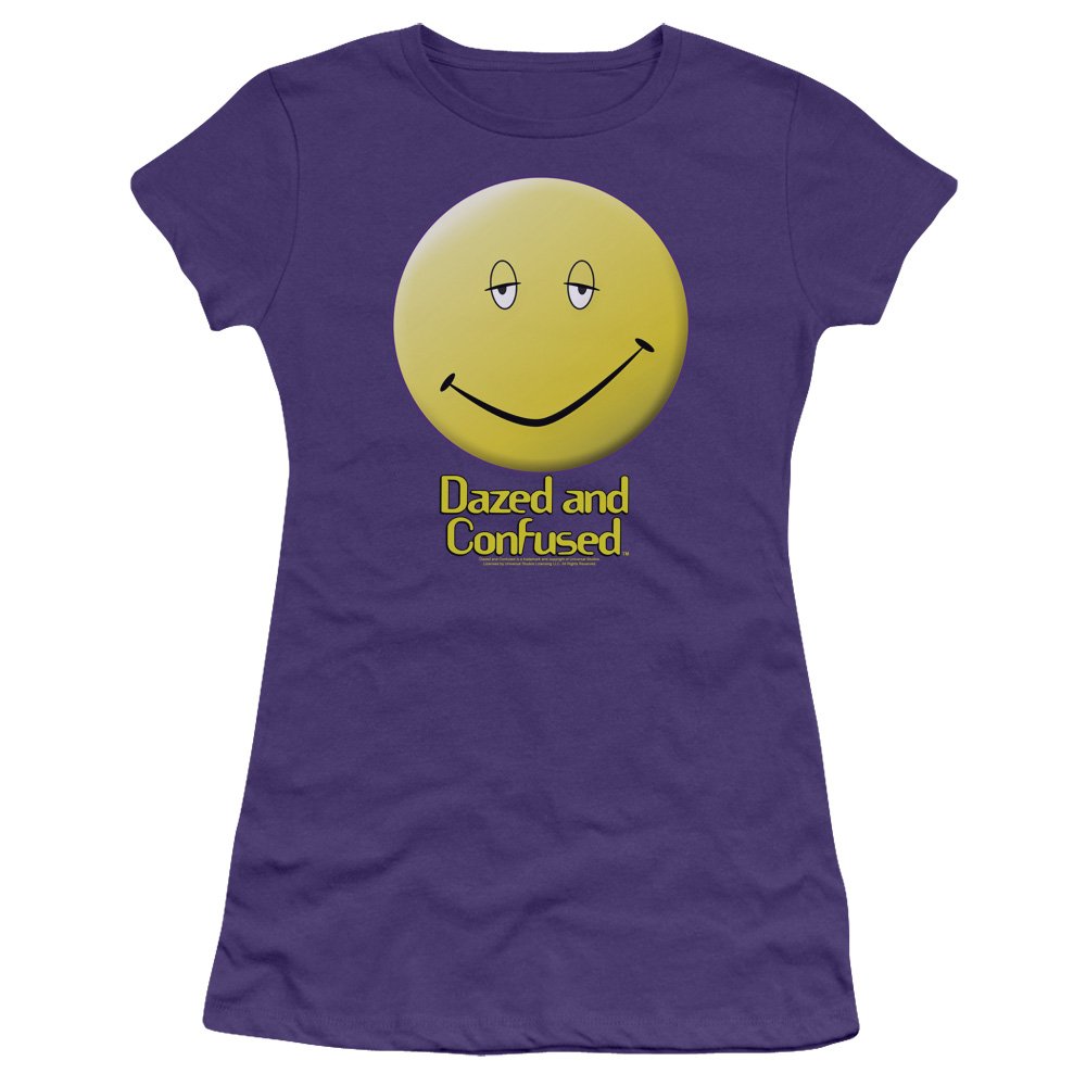 Trevco Dazed and Confused Smile Graphic Juniors' Sheer Fitted T-Shirt | Trendy Casual Tee for Music Festivals & Streetwear Outfits