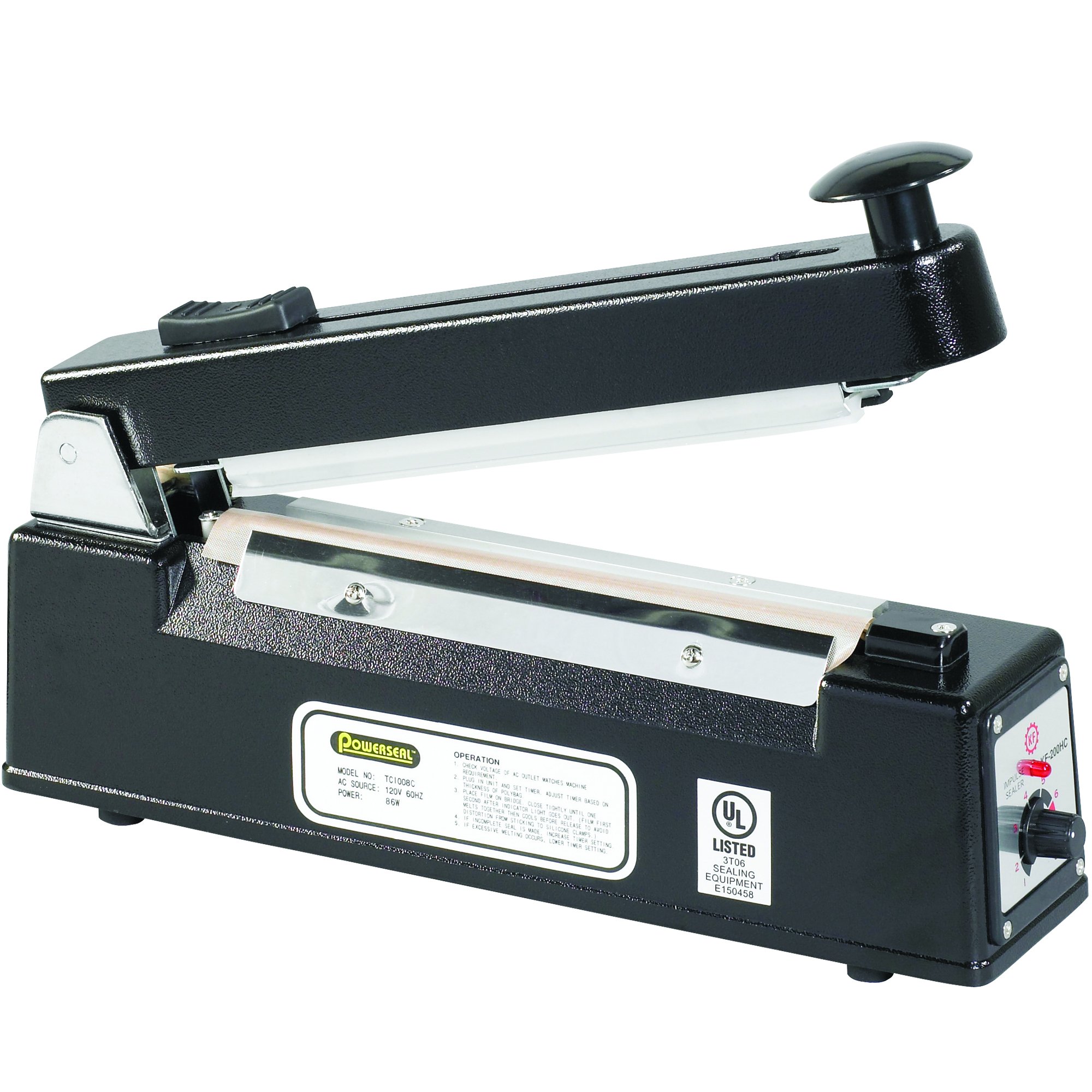 BOX USA BSPBC8 8-Inch Impulse Hand Sealer with Built-in Cutter for Plastic Bags - Ideal for Packaging, Shipping, and Food Storage