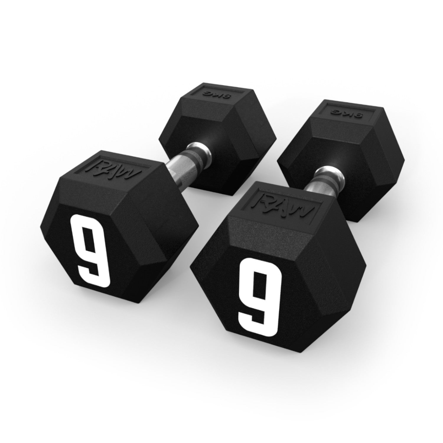Rubber Hex Dumbbells 9KG Pair - Premium Weight Set for Home Gym, Strength Training & Fitness Workouts